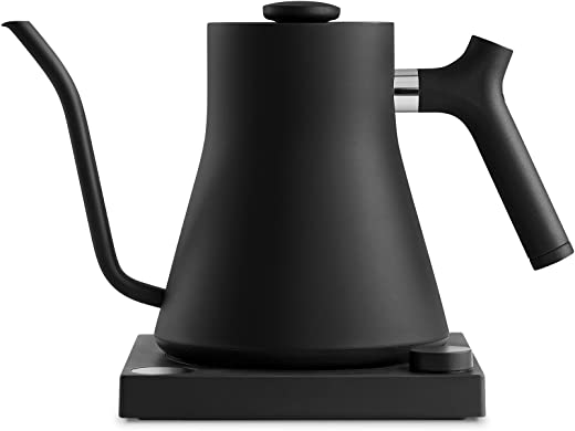 Fellow Stagg EKG Electric Gooseneck Kettle – Pour-Over Coffee and Tea Pot, Stainless Steel, Quick Heating, Matte Black, 0.9 Liter