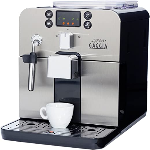 Gaggia Brera Super Automatic Espresso Machine in Black. Pannarello Wand Frothing for Latte and Cappuccino Drinks. Espresso from Pre-Ground or Whole…