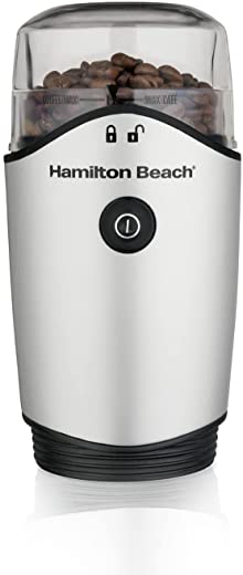 Hamilton Beach 4.5oz Electric Coffee Grinder For Beans, Spices & More, Stainless Steel Blades, Silver (80350R)