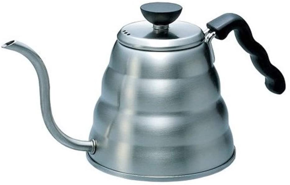 Hario V60 “Buono” Drip Kettle Stovetop Gooseneck Coffee Kettle 1.2L, Stainless Steel, Silver