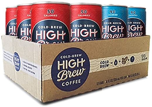 High Brew Coffee, Cold Brew, Double Espresso/Mexican Vanilla, Red & Blue Variety Pack, 8 Fl Oz Can (Pack of 12)
