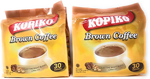 Kopiko Instant 3 in 1 Brown Coffee – 30 Packets/Bag (26.5 Oz per Pack), Pack of 2