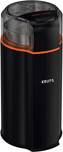 KRUPS Silent Vortex Electric Grinder for Spice, Dry Herbs and Coffee, 12-Cups, Black
