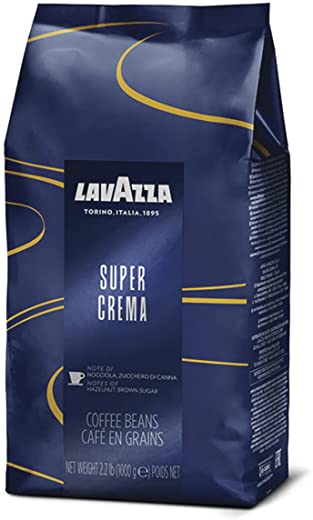 Lavazza Super Crema Whole Bean Coffee Blend, Medium Espresso Roast, 2.2 Pound (Pack of 1) Authentic Italian, Blended And Roasted in Italy, Produced…