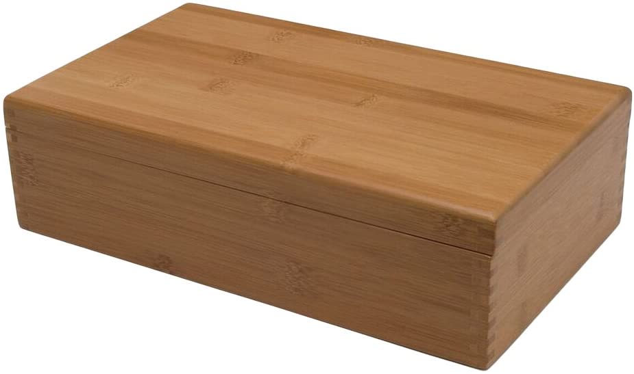 Lipper International Bamboo Wood Tea Box with 8 Compartments, 12-3/8″ x 7-3/8″ x 3-3/5″