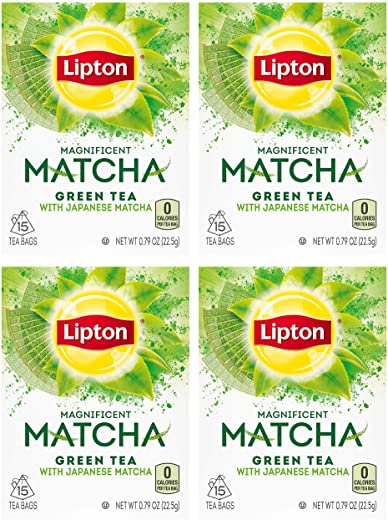 Lipton Magnificent Matcha Tea Bags For a Warm Beverage Green Tea Made With Real Matcha 15 Tea Bags 4 Count