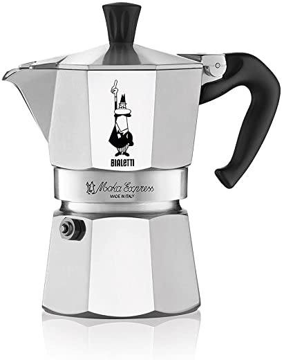 Moka Express: Iconic Stovetop Espresso Maker, Makes Real Italian Coffee, Moka Pot 3 Cups (4.4 Oz – 130 Ml) , Aluminium, Silver