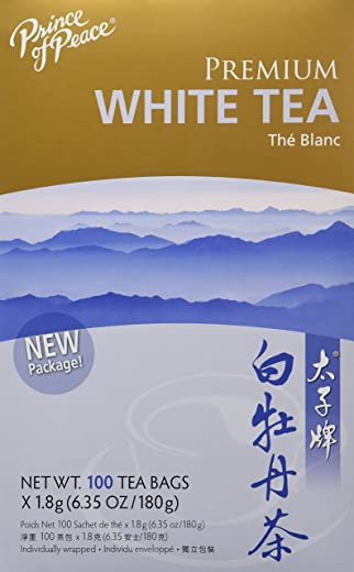 Prince of Peace Premium White Tea, 100 Tea Bags – White Tea Bags – Prince of Peace – White Peony Tea – Camellia Sinensis Tea Bags – Prince of Peace…