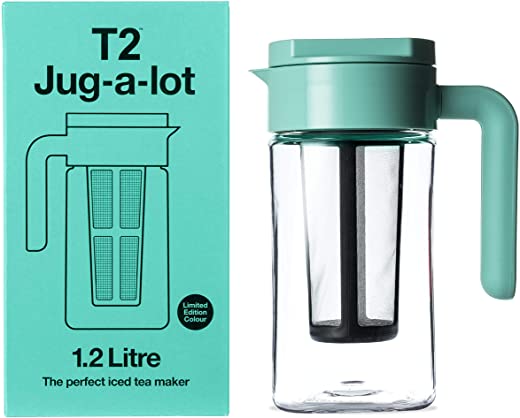 T2 Tea Jug-A-Lot Iced Tea Jug , BPA Free, with Removable Infuser, 1.2L Aqua, H999ZZ247