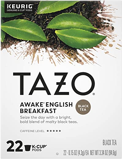 Tazo K-Cup Pods For a Bold Traditional Breakfast-Style Tea Black Tea Caffeinated Tea Morning Drink , English Breakfast , 22 CT