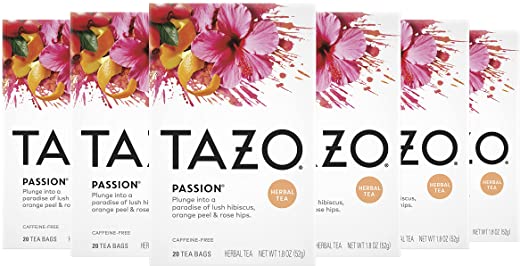 TAZO Tea Bags For a Refreshing Unsweetened Tea Beverage Herbal Tea Caffeine-Free, 20 Count, Pack of 6
