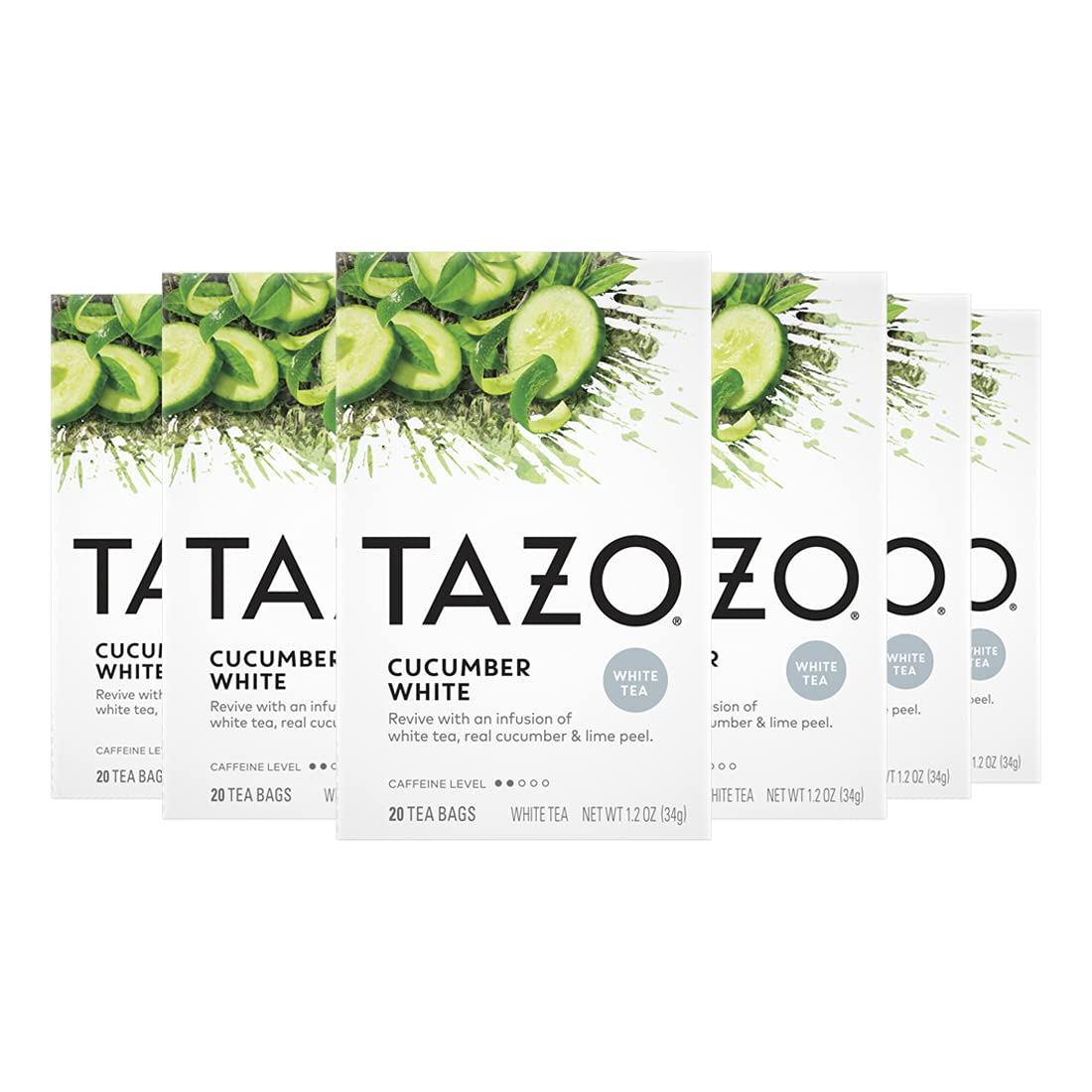 Tazo Tea Bags For an Calming Beverage Cucumber White 20 tea bags, 6 pack