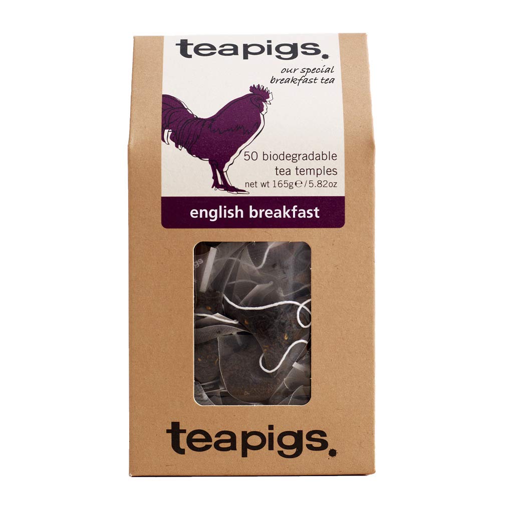 teapigs Black Tea Bags Made With Whole Leaves Pack of Tea Bags, english breakfast, 50 Count (5423)