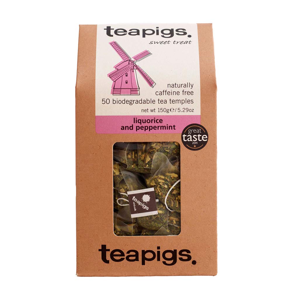 teapigs Liquorice and Peppermint Tea Bags Made With Whole Leaves, 50 Count, Sweet, liquorice, mint (5422)