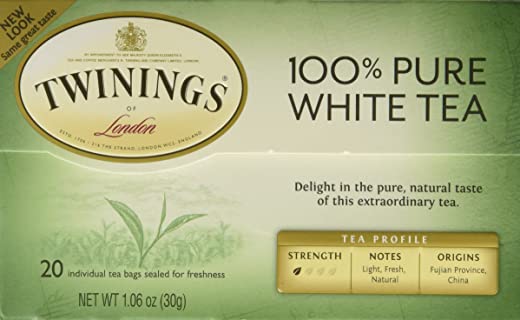 Twinings of London “Fujian Chinese Pure White Tea” : Box of 20 Tea Bags