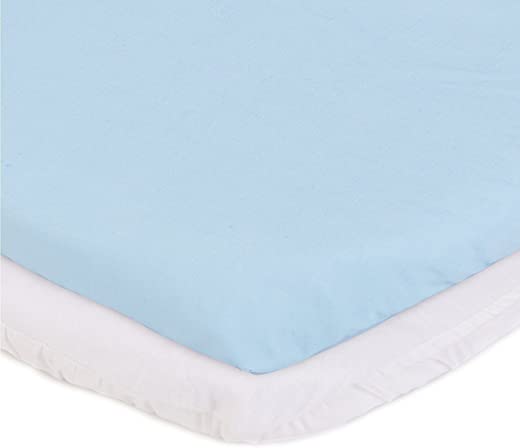 aBaby Cradle Mattress Protector and Sheet Combo, Blue, 15″ x 33″