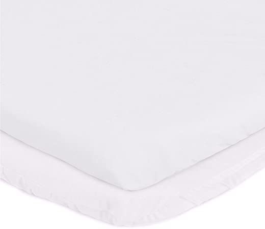 aBaby Cradle Mattress Protector and Sheet Combo, White, 15″ x 33″