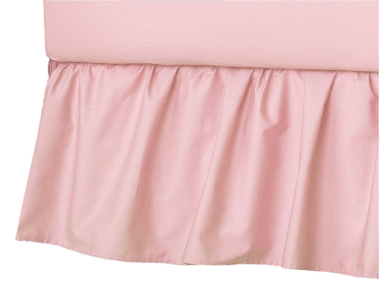 American Baby Company 100% Natural Cotton Percale Portable Mini Crib Skirt, Blush Pink, Soft Breathable, for Girls , 24×38 Inch (Pack of 1)