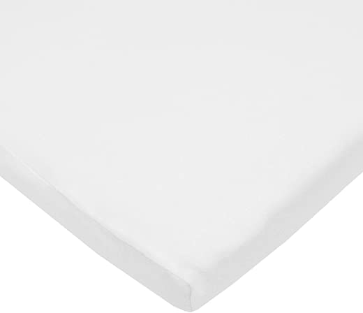 American Baby Company 100% Natural Cotton Supreme Jersey Knit Fitted 18″ x 36″ Cradle/Bassinet Sheet, White, Soft Breathable, for Boys and Girls