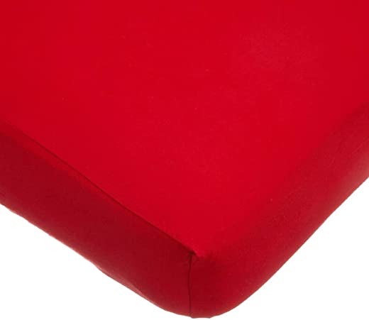 American Baby Company Supreme 100% Natural Cotton Jersey Knit Fitted Crib Sheet for Standard Crib and Toddler Mattresses, Red, Soft Breathable, for…