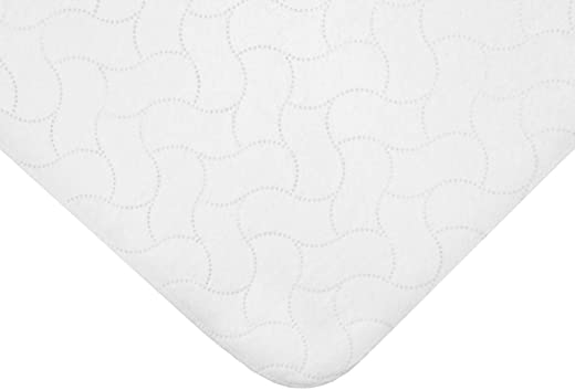 American Baby Company Waterproof Reusable Embossed Quilt-Like Flat Crib Protective Mattress Pad Cover for babies, adults and pets, White
