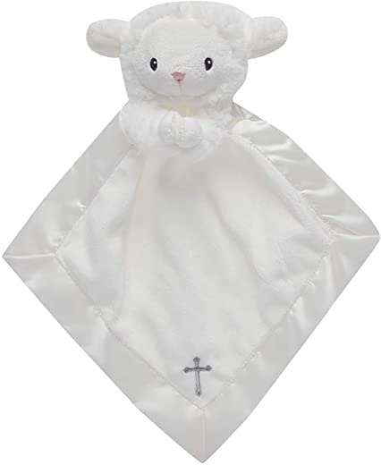 Baby Aspen Bedtime Blessings Lamb Lovie Blanket, Rattle, Newborn Baby Toy, White