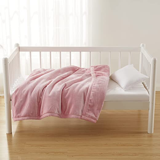 Clara Clark Baby Blanket – Micro Mink Ultra Plush Toddler Blanket, Cozy Warm Blanket, 30 x 40, Baby Pink