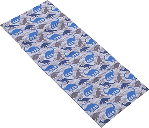 Everything Kids Dinosaur Blue & Grey Preschool Nap Pad Sheet, Blue, Grey, Navy, , 19×45 Inch (Pack of 1)