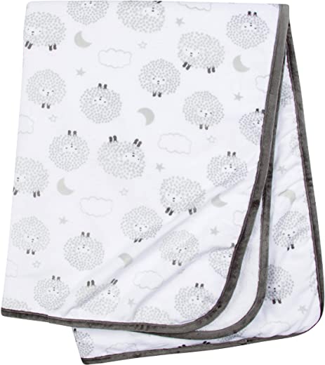 Gerber Baby Boys Girls and Neutral Newborn Infant Toddler Nursery Soft Plush Blanket, Sheep White, 30″ x 40″