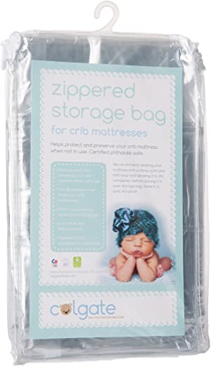 Heavy Duty Zippered Crib Mattress Protector Storage Bag by Colgate Mattress – Protect & Preserve Your Crib Mattress Investment – Great for Storage…