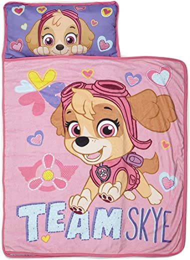nickelodeon Paw Patrol Team Skye Nap Mat Set – Includes Pillow and Fleece Blanket – Great for Boys and Girls Napping at Daycare, Preschool, or…