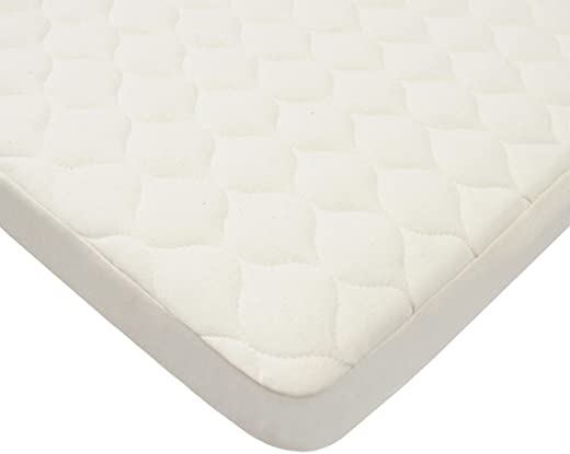 TL Care Natural Waterproof Quilted Pack and Play Size Fitted Mattress Cover Made with Organic Cotton , Cream , 39x27x4 Inch (Pack of 1)