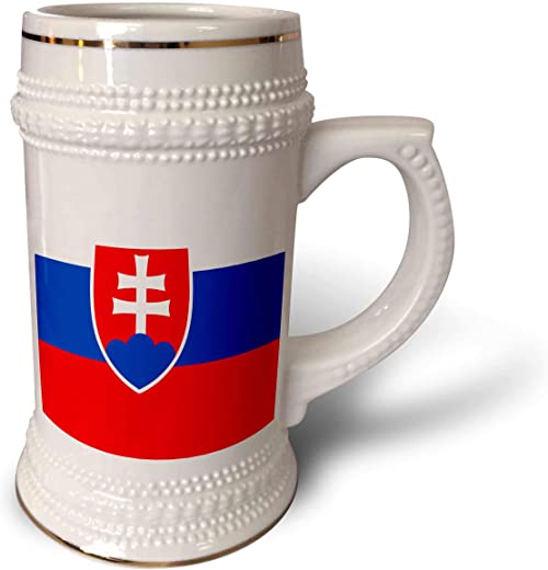 3dRose Slovakia Flag – Stein Mug, 18oz , 22oz, White