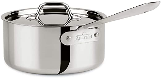 All-Clad – 8701004398 All-Clad 4203 Stainless Steel Tri-Ply Bonded Dishwasher Safe Sauce Pan with Lid / Cookware, 3-Quart, Silver –