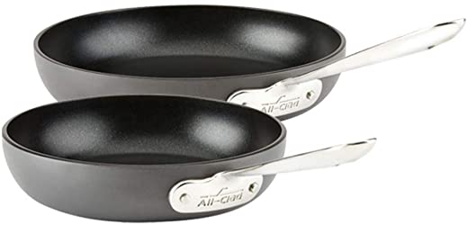 All-Clad E785S264/E785S263 HA1 Hard Anodized Nonstick Dishwasher Safe PFOA Free 8 and 10-Inch Fry Pan Cookware Set, 2-Piece, Black