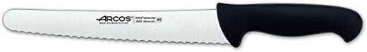 Arcos 2900 Range 10-Inch Pastry Serrated Knife, Black