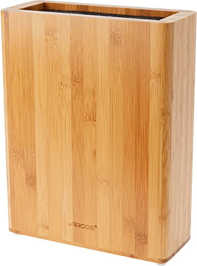 ARCOS 793800 Universal Bamboo Wood Knife Block Storage, 10.8″H x 4″W x 9.8″D, Brown