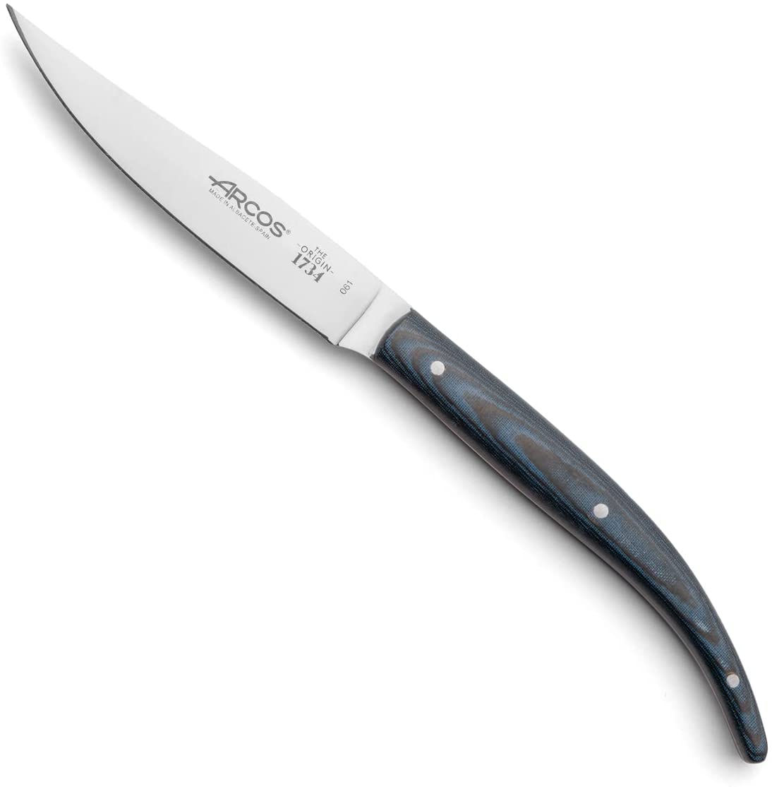 Arcos Table Knives – Steak Knife Table Knife – Blade Nitrum Stainless Steel 4″ – Handle Micarta Blue Color
