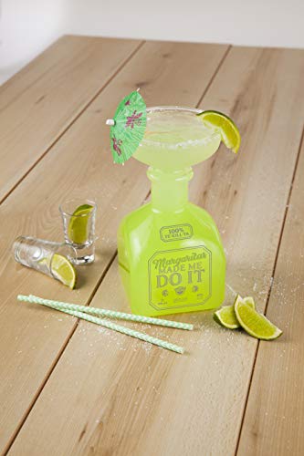 BigMouth Margarita Bottle Glass – Hilarious Glass Holds up to 32 Oz – Glass Shaped Like A Tequila Bottle, Reads, “Margaritas Made Me Do It”, Make a…