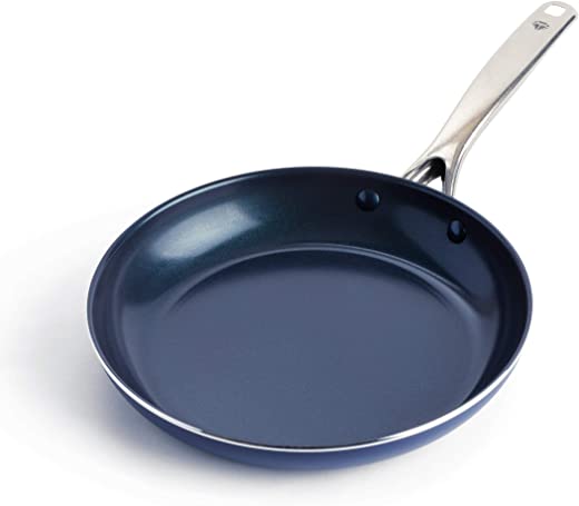Blue Diamond Cookware Diamond Infused Ceramic Nonstick 10″ Frying Pan Skillet, PFAS-Free, Dishwasher Safe, Oven Safe, Blue