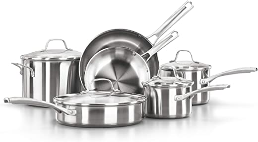 Calphalon Classic Stainless Steel Pots and Pans, 10-Piece Cookware Set