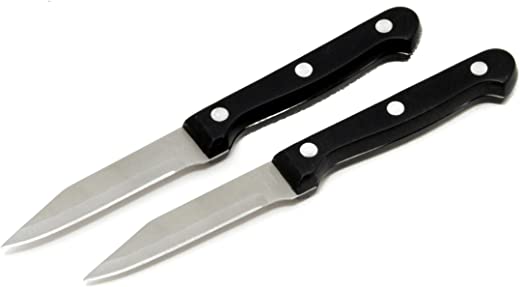 Chef Craft Select Paring Knife Set, 3.5 inch Blade 9.5 inch in Length 2 Piece, Stainless Steel/Black
