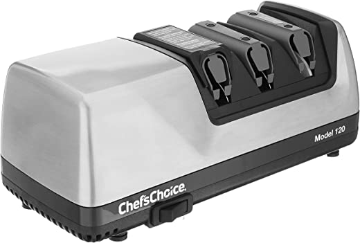 Chef’sChoice Edge Select Diamond Hone Professional Knife Sharpener for Straight and Serrated Knives with Precision Angle Control, One Size, Gray