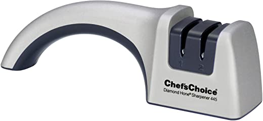 Chef’sChoice 445 Diamond Hone Manual Straight Edge Knife Sharpener, 2-Stage, Gray