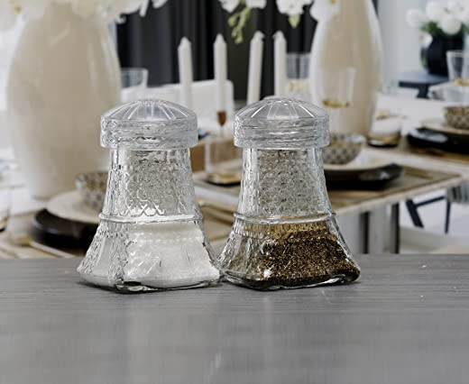 Circleware Eiffel Tower, Set of 2 Clear Salt and Pepper Shaker, 4oz