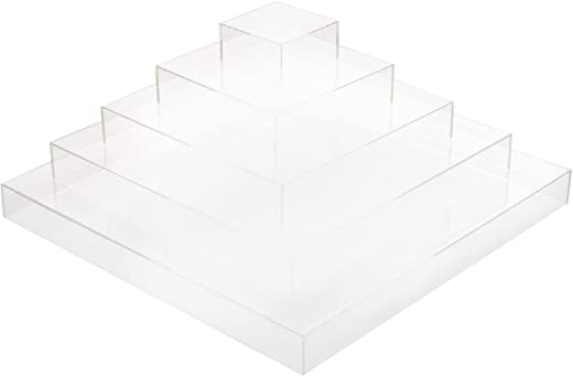 Clear Tek Clear Acrylic Buffet Display Stand – 5-Tier Pyramid – 19 3/4″ x 19 3/4″ x 9 3/4″ – 1 count box – Restaurantware