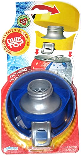 Compac Compac Quiktop Can Cap, Blue, Keep Drinks Fresh & Fizzy – Turn Cans Into Bottles (Pack of 3)