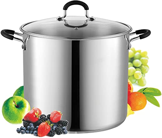 Cook N Home 12 Stainless Steel Saucepot with Lid Quart Stockpot, QT, Silver