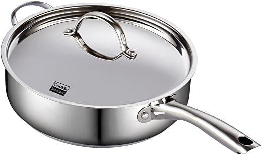Cooks Standard Classic Stainless Steel Deep Lid 5 Quart/11-Inch Saute Pan, 5 Quart, Silver