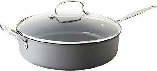 Cuisinart 633-30H Chef’s Classic Nonstick Hard-Anodized 5-1/2-Quart Saute Pan with Helper Handle and Lid